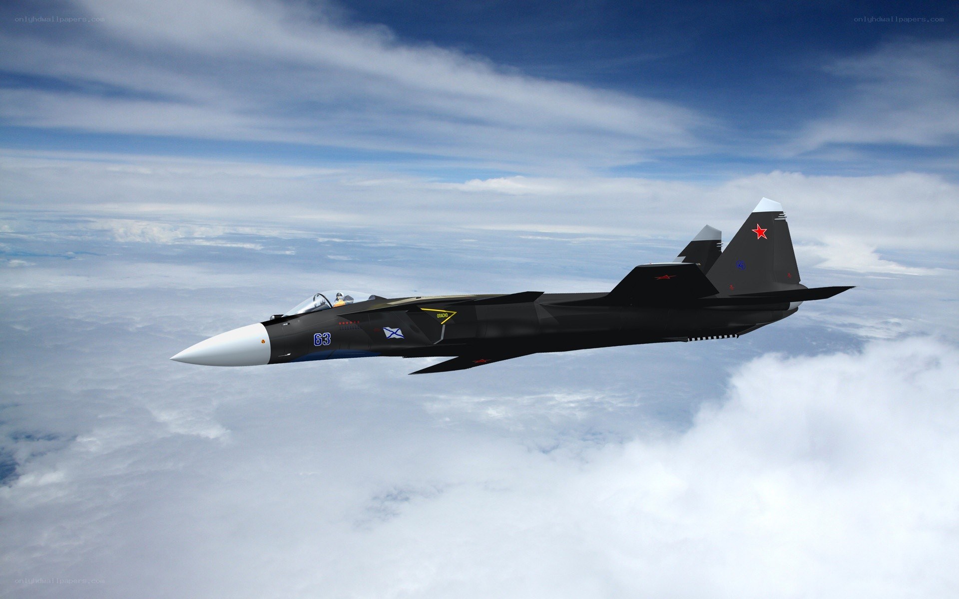 Stealth fighter jet in flight