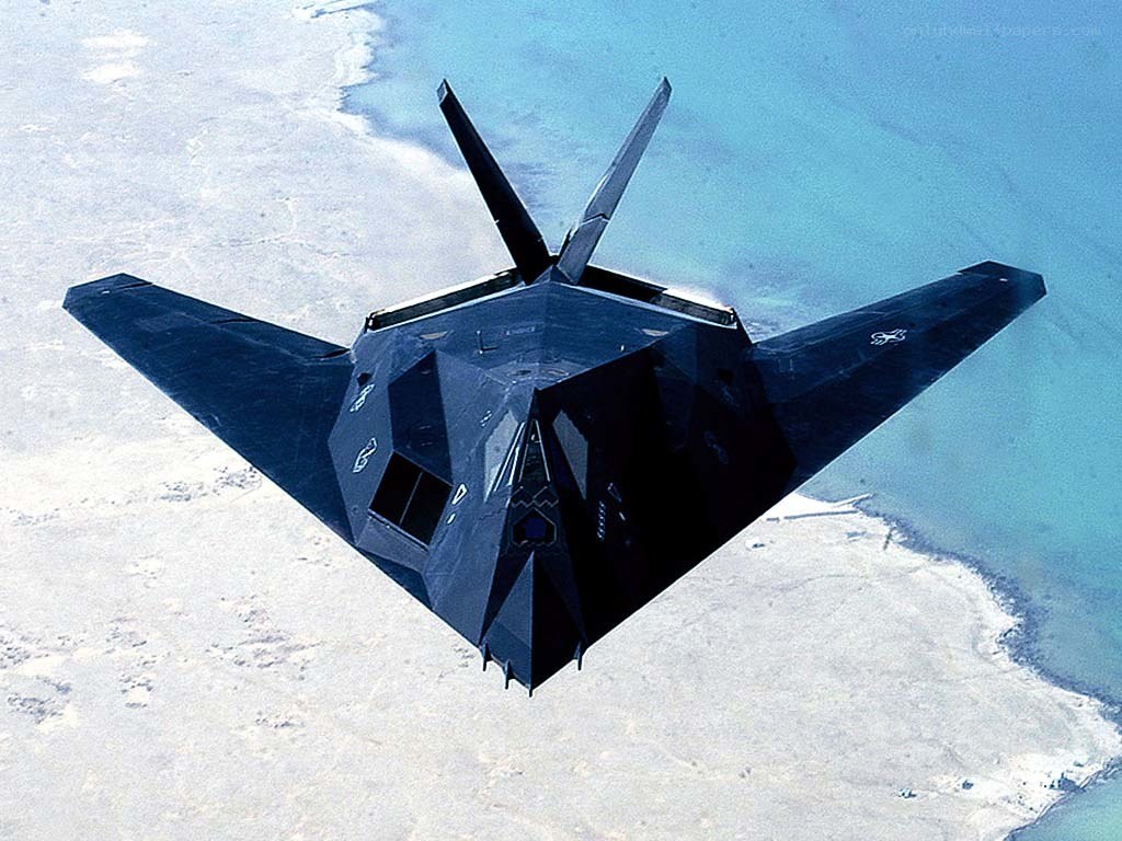 Stealth fighter jet in flight