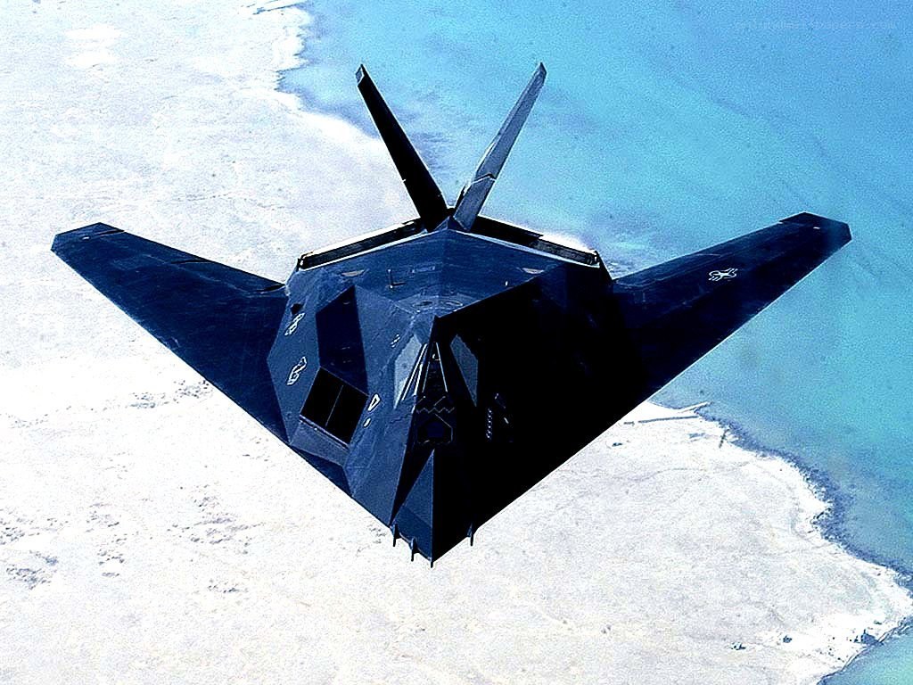 Stealth fighter jet in flight