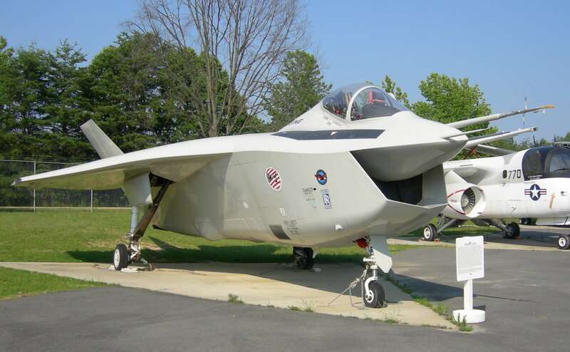 Stealth fighter jet on display