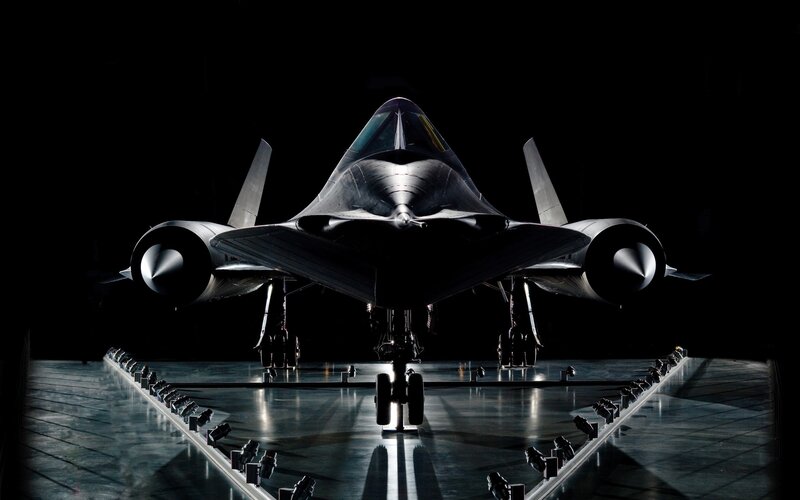 Stealth fighter jet on display