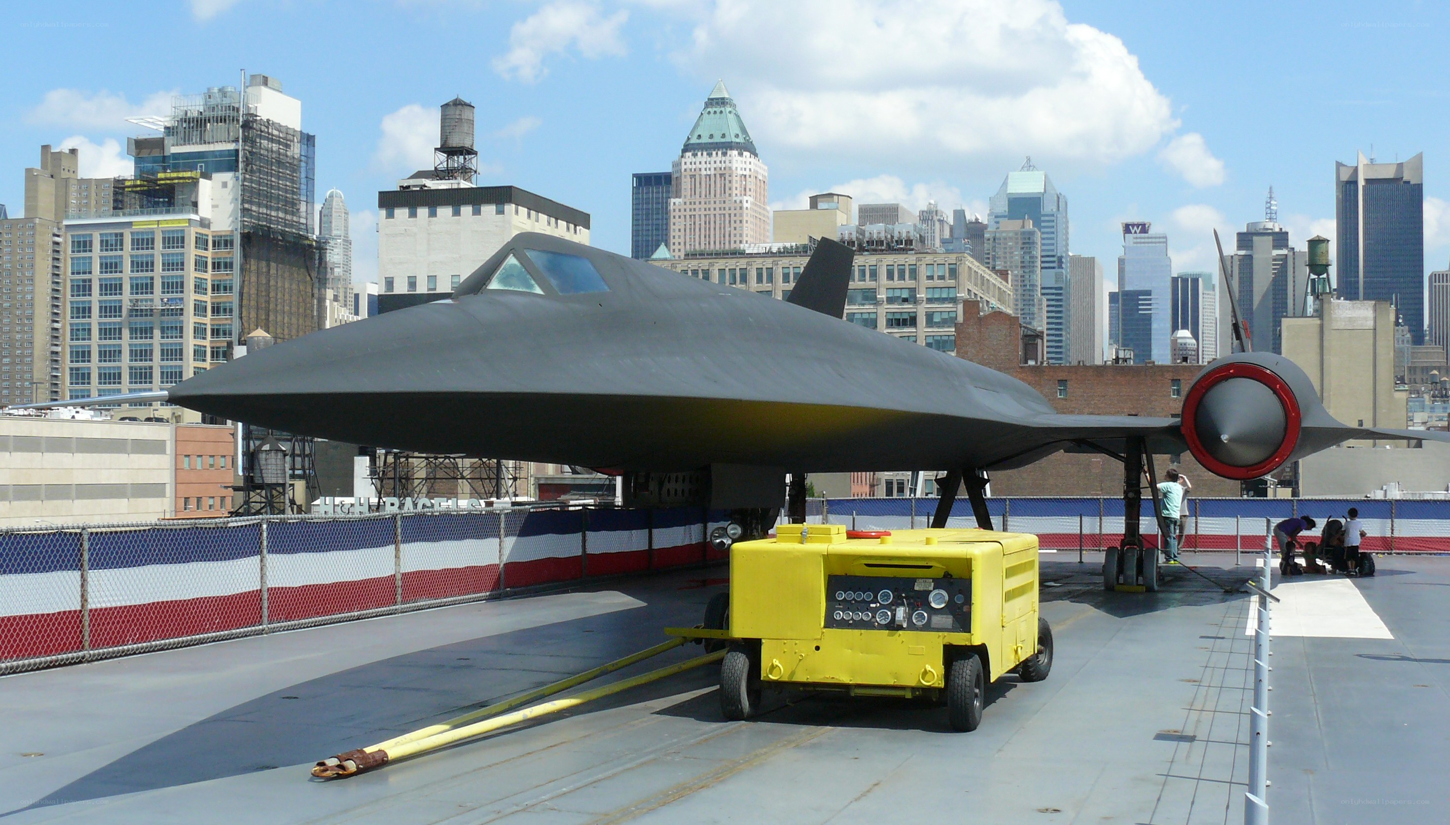 Stealth fighter on aircraft carrier deck