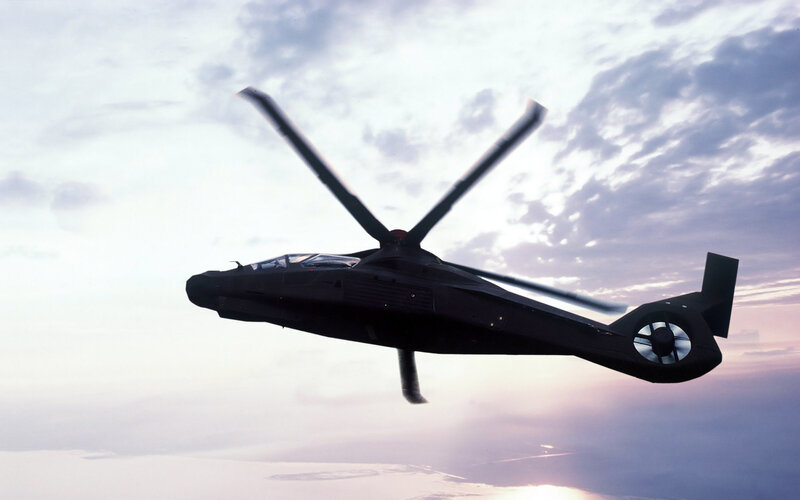 stealth helicopter in flight