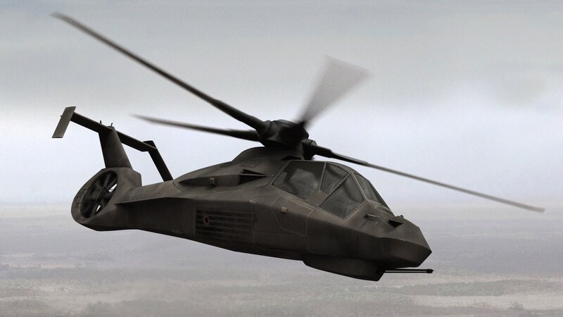 stealth helicopter in flight