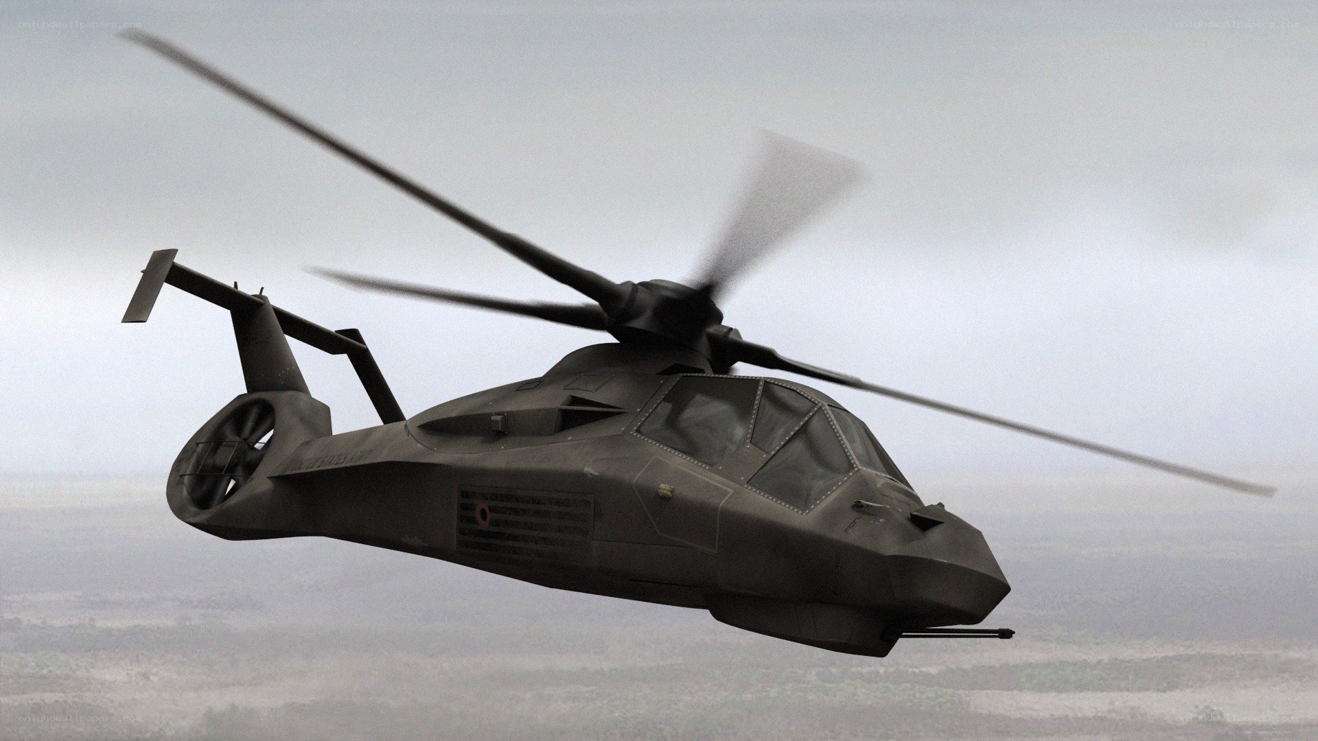 stealth helicopter in flight