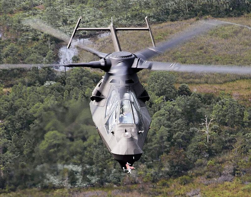 Stealth Helicopter in Flight — Green