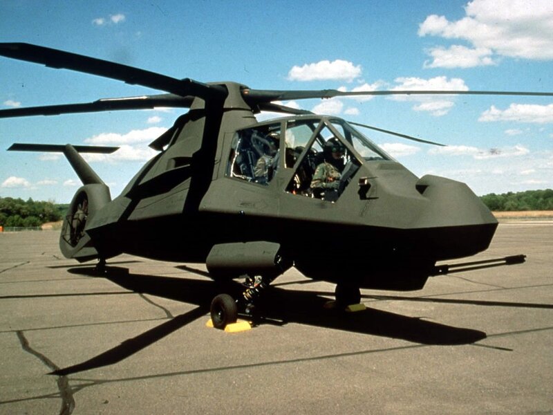 Stealth helicopter on tarmac