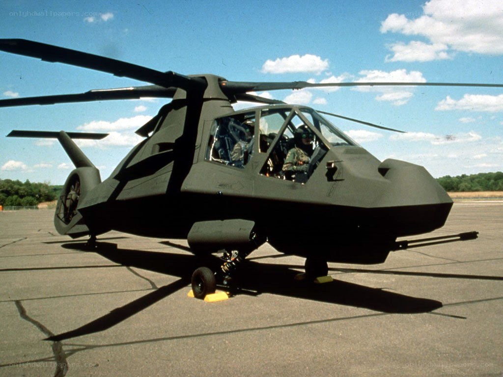 Stealth helicopter on tarmac