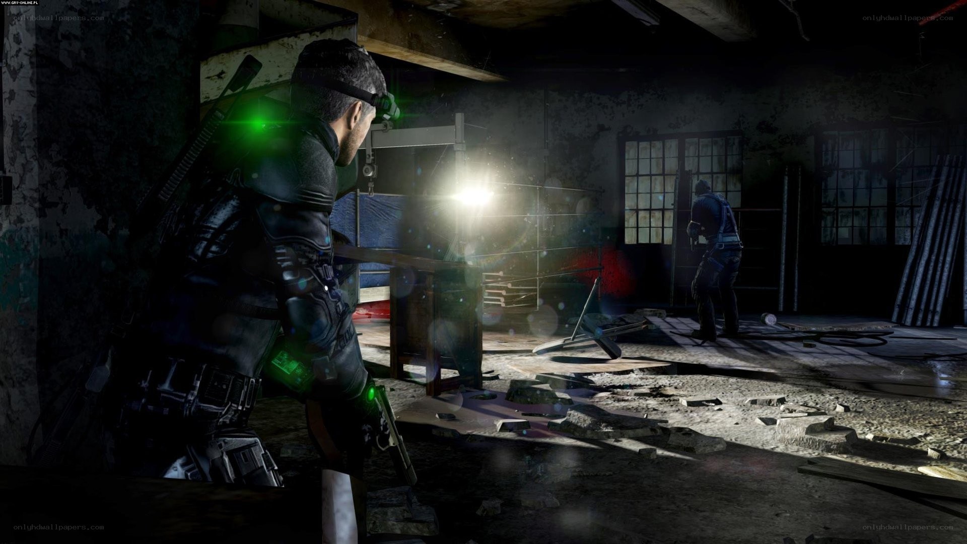 stealth operative in dark warehouse