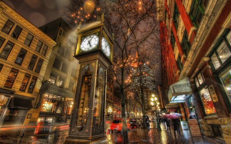 Steam Clock on Street