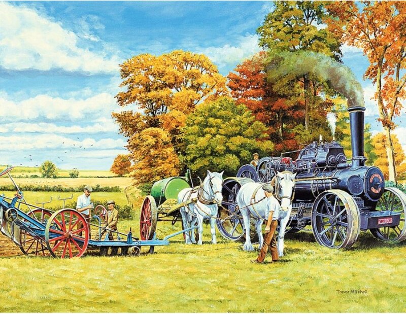 Steam Engine and Horses