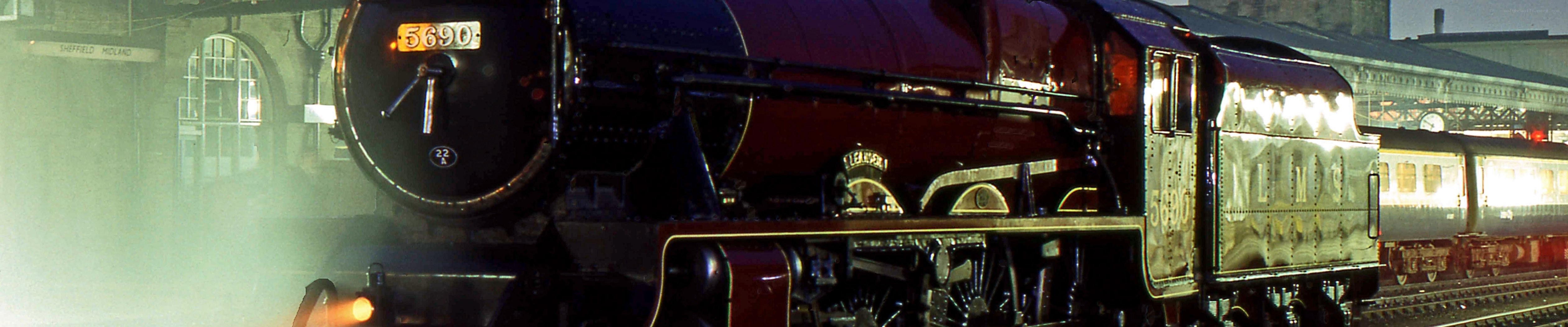 Steam locomotive at station