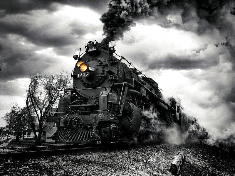 Steam Locomotive — Black, Dramatic