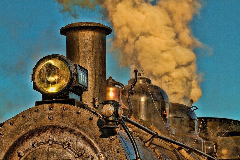 Steam Locomotive — Blue, Dramatic