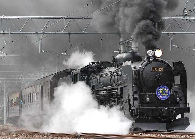 Steam locomotive C6120 in motion
