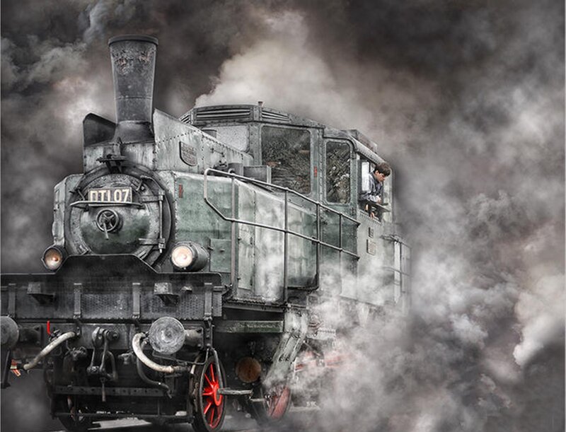 Steam Locomotive — Gray