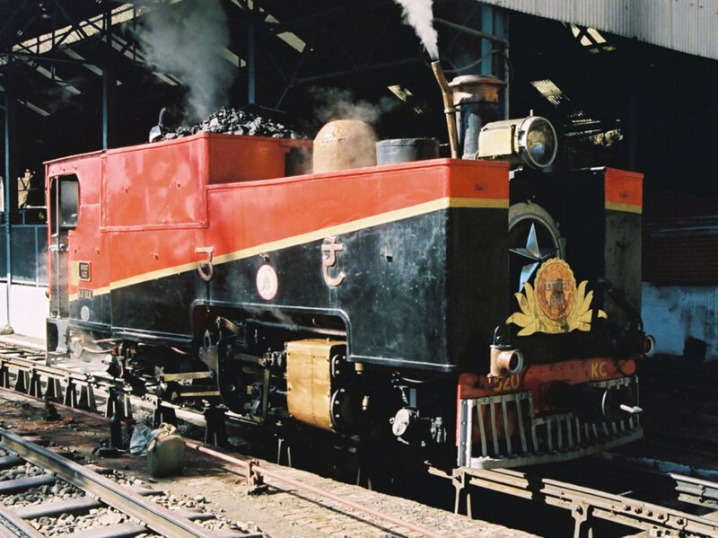 Steam locomotive in shed