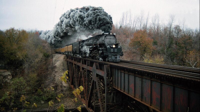 Steam Locomotive on Bridge