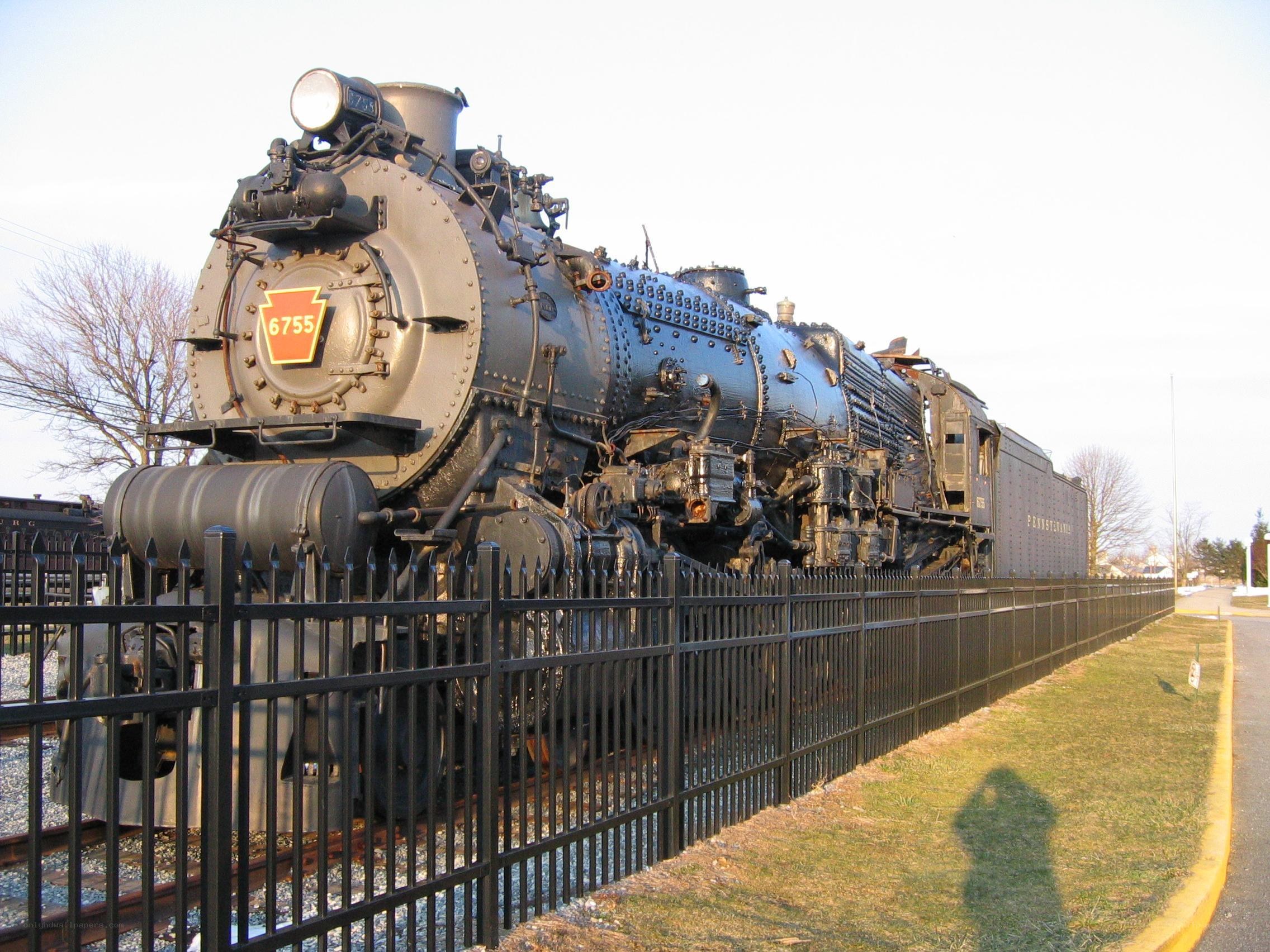 Steam locomotive on display