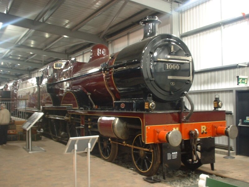 Steam locomotive on display