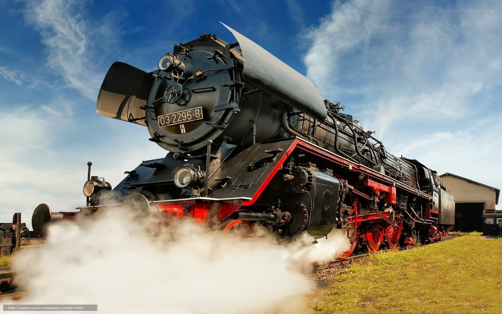 Steam locomotive on track