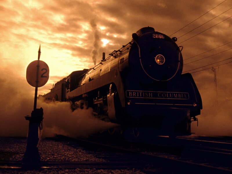 Steam Locomotive — Orange, Dramatic