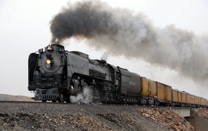 Steam Locomotive Train — Black, Dramatic, Photograph, Smoke, Railroad Tracks