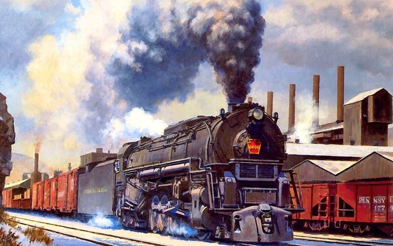 Steam Locomotive Train — Black, Dramatic