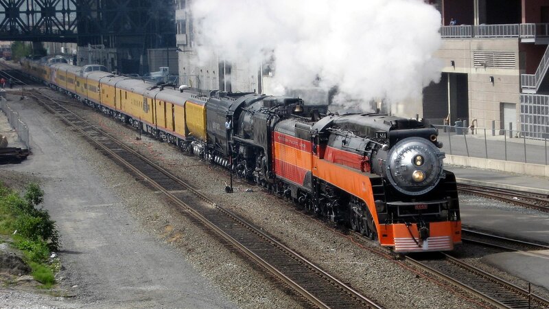 Steam Locomotive Train — Black, Industrial, Afternoon