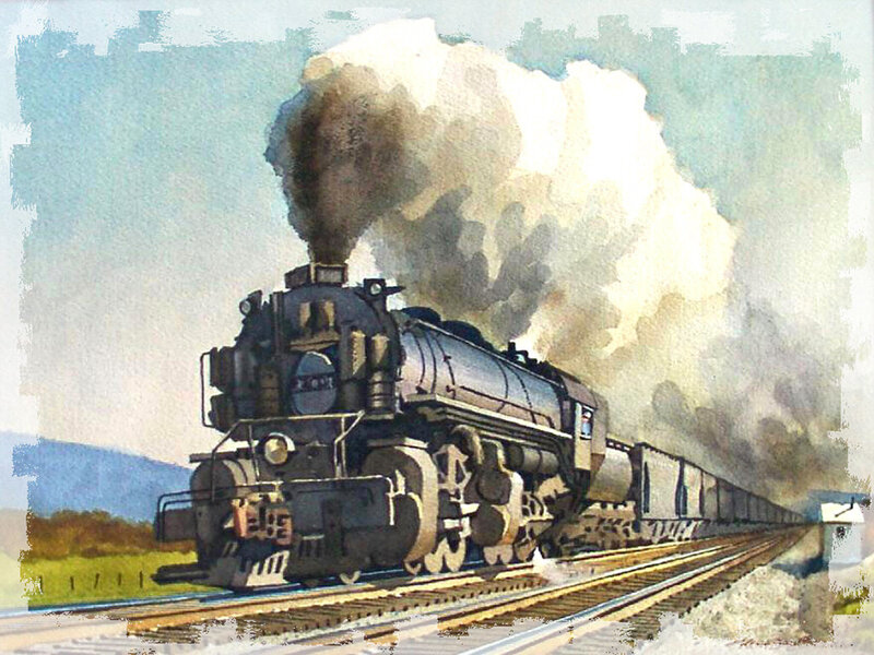 Steam Locomotive Train — Blue