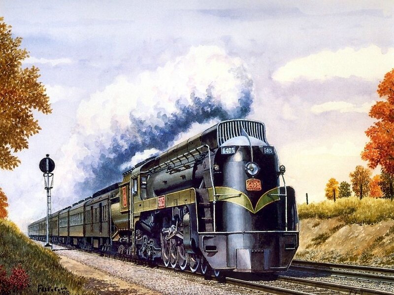 Steam Locomotive Train — Green, Serene
