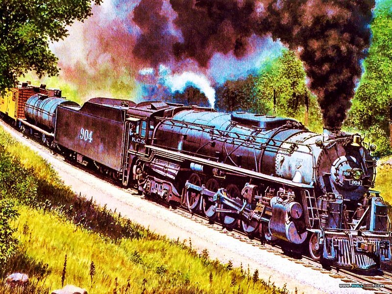 Steam Locomotive Train — Green