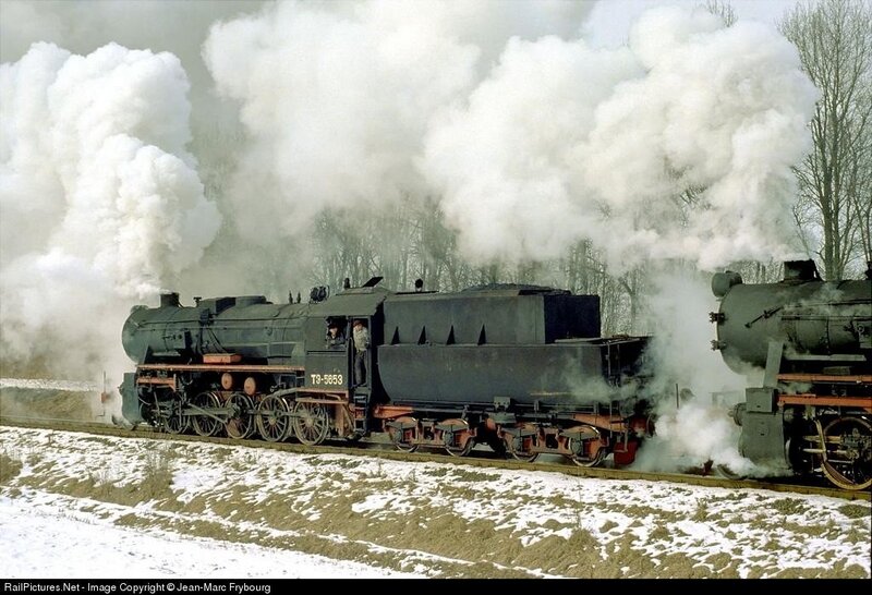 Steam locomotives in winter