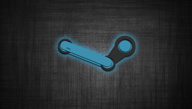 Steam Logo on Dark Background — Black