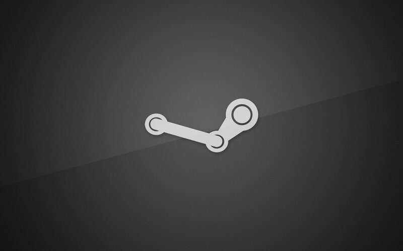 Steam Logo on Dark Background — Gray, Neutral