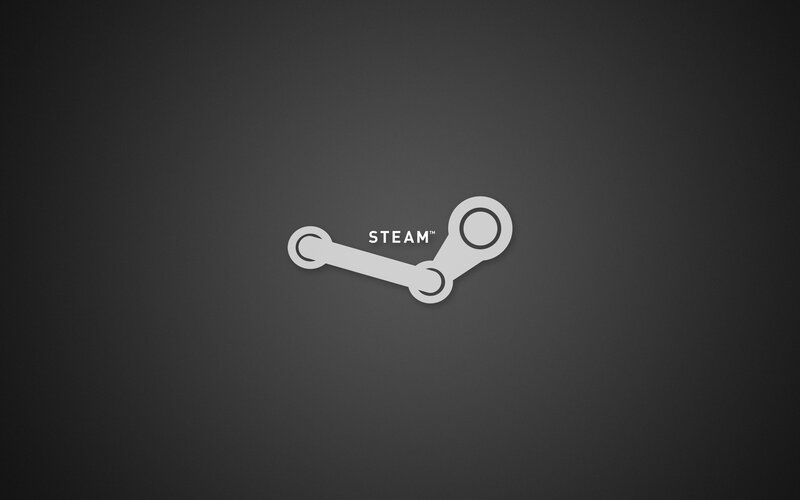 Steam Logo on Dark Background — Gray