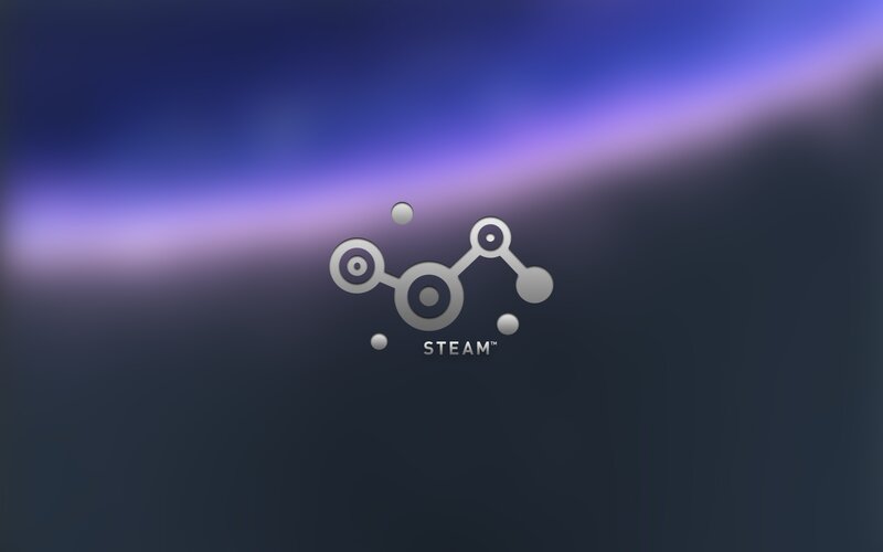 Steam Logo on Gradient — Blue