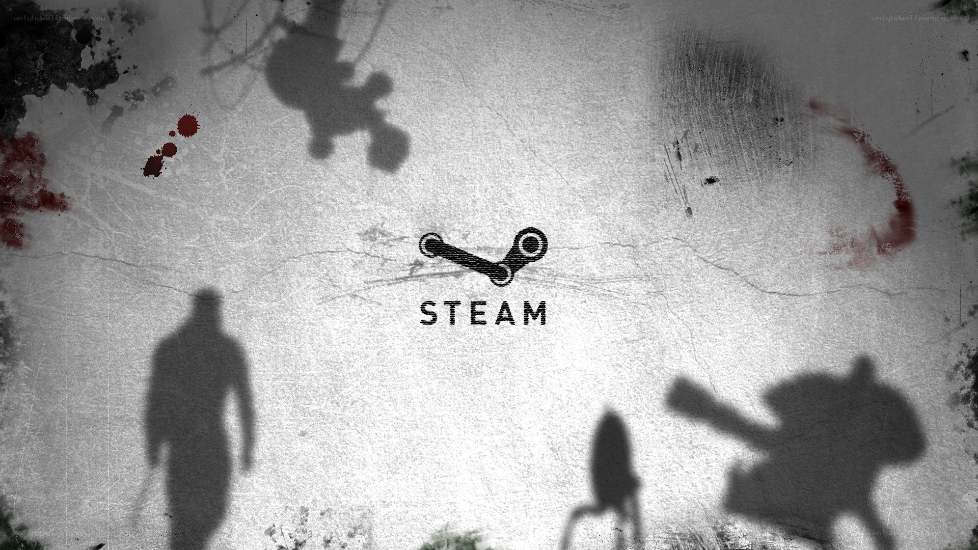 Steam logo with shadowy figures