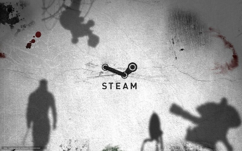 Steam logo with shadowy figures