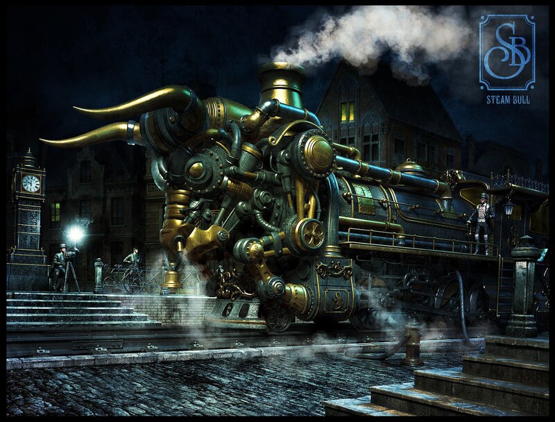 Steam-powered Bull Train