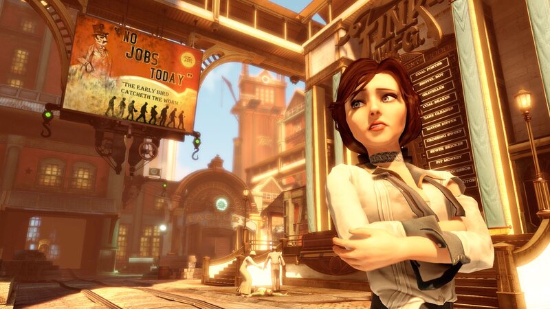 Steam-powered city scene