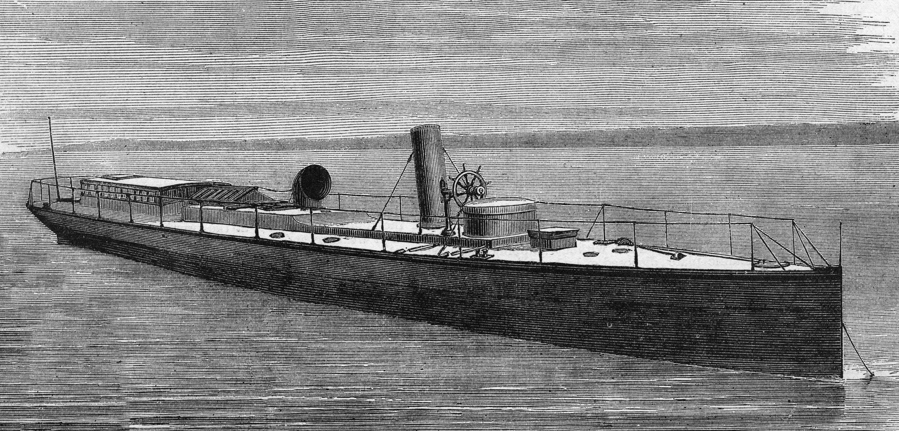 steam-powered warship illustration