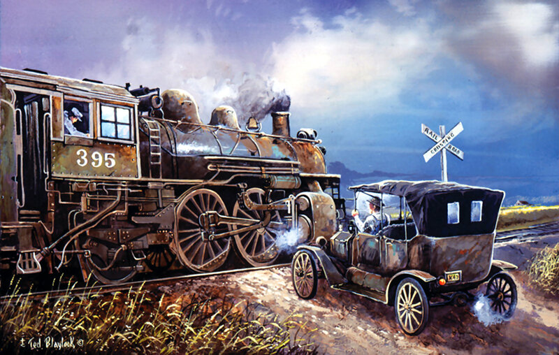 Steam Train and Car