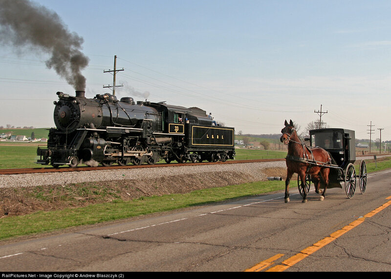 Steam Train and Horse-drawn Buggy