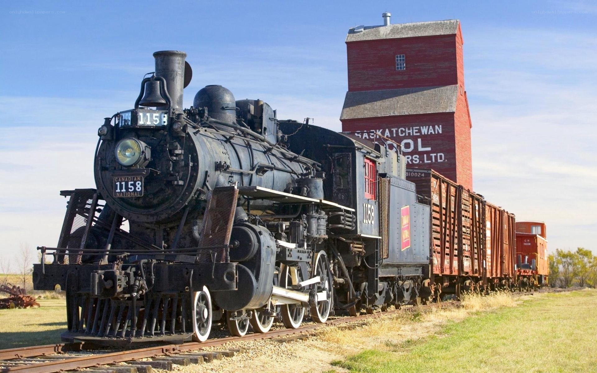 Steam train at coal mine