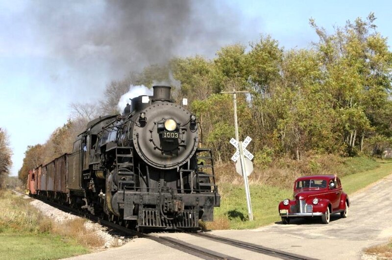 Steam Train at Crossing