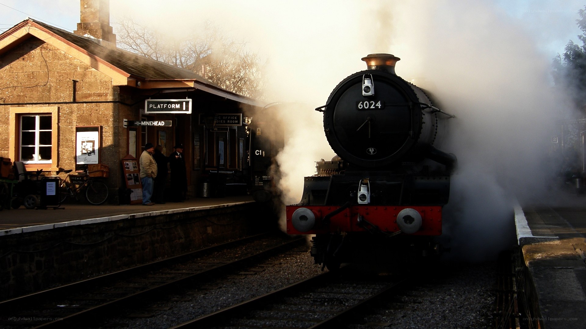 Steam train at Minehead station