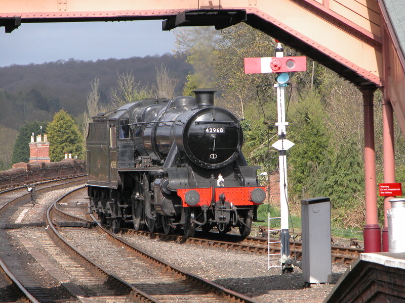 steam train at railway station