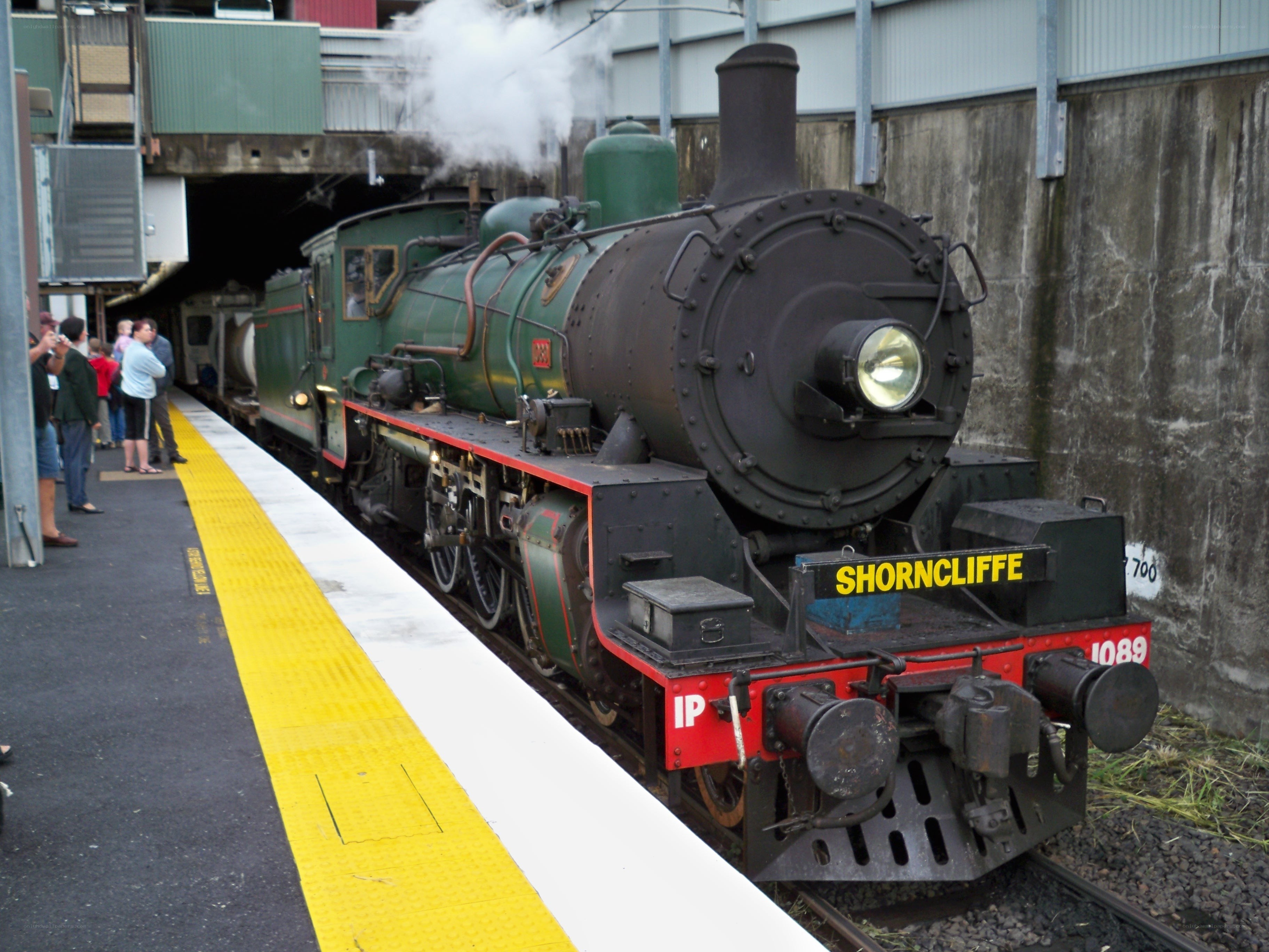 Steam train at station