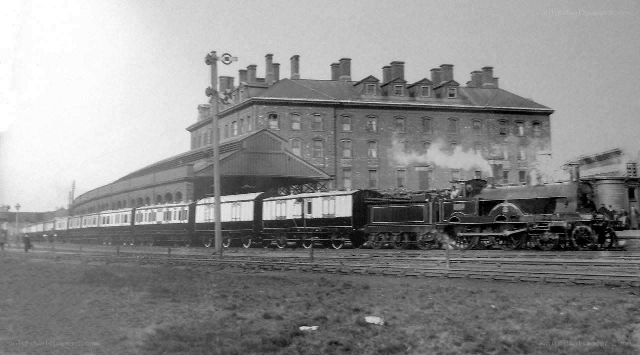 Steam train at station